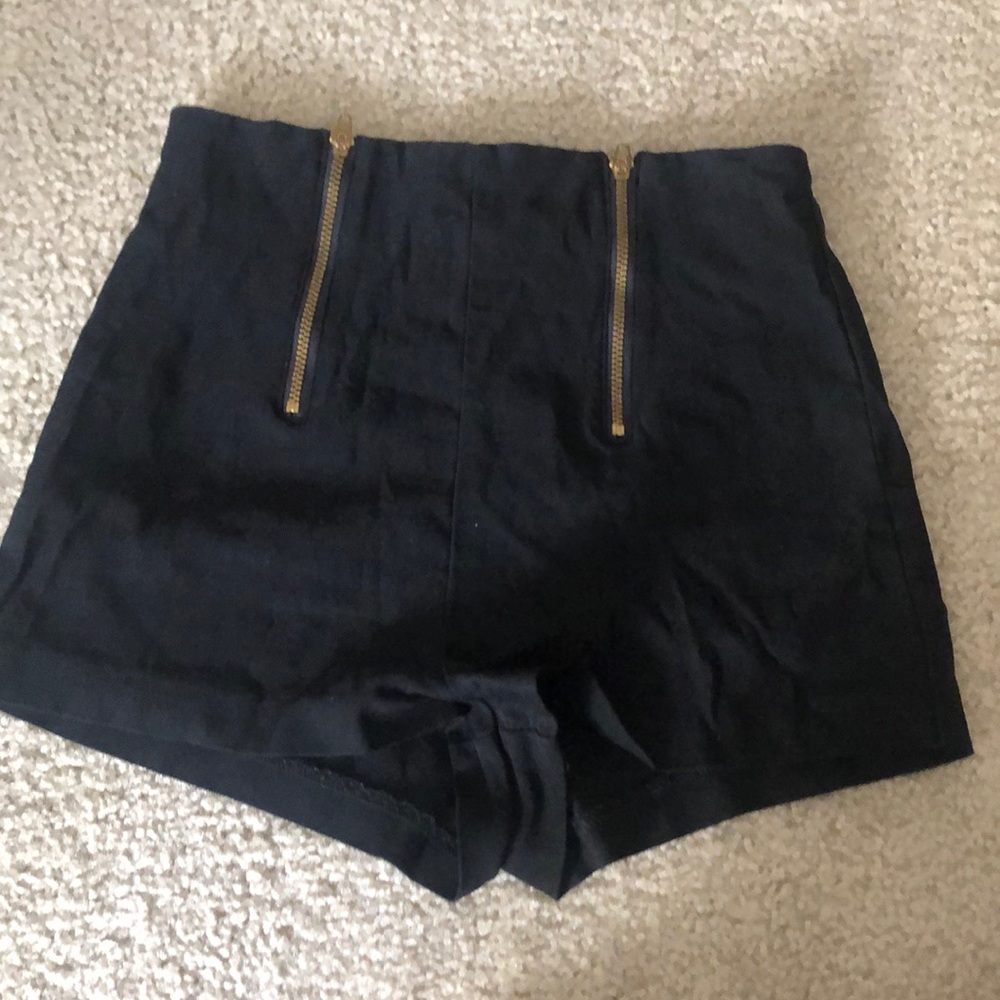 High waisted black shorts